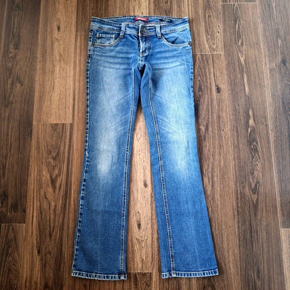 💙 Unionbay Lexington Lo Low Rise Straight Leg Stretch Size 29 Denim Jeans Y2K C - Picture 1 of 8